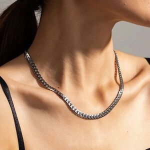 Silver Snake Chain Choker Necklace